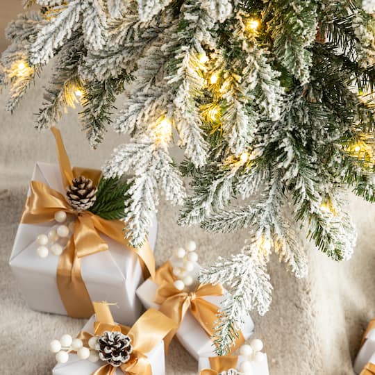 9ft. Pre-Lit Spruce Artificial Christmas Tree, Warm White LED Lights